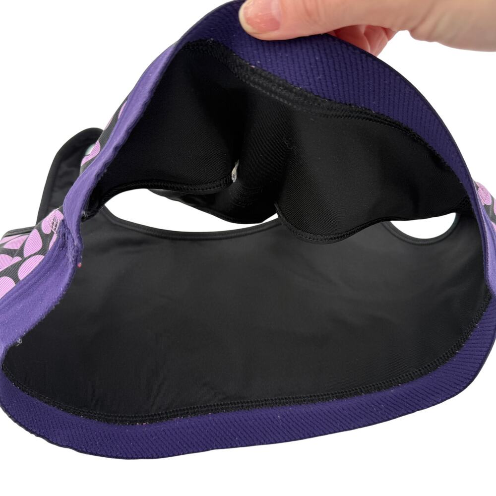 Nike Pro Dri-Fit Halter Black & Purple Polka Dot Sports Bra Size Medium - Picture 3 of 5